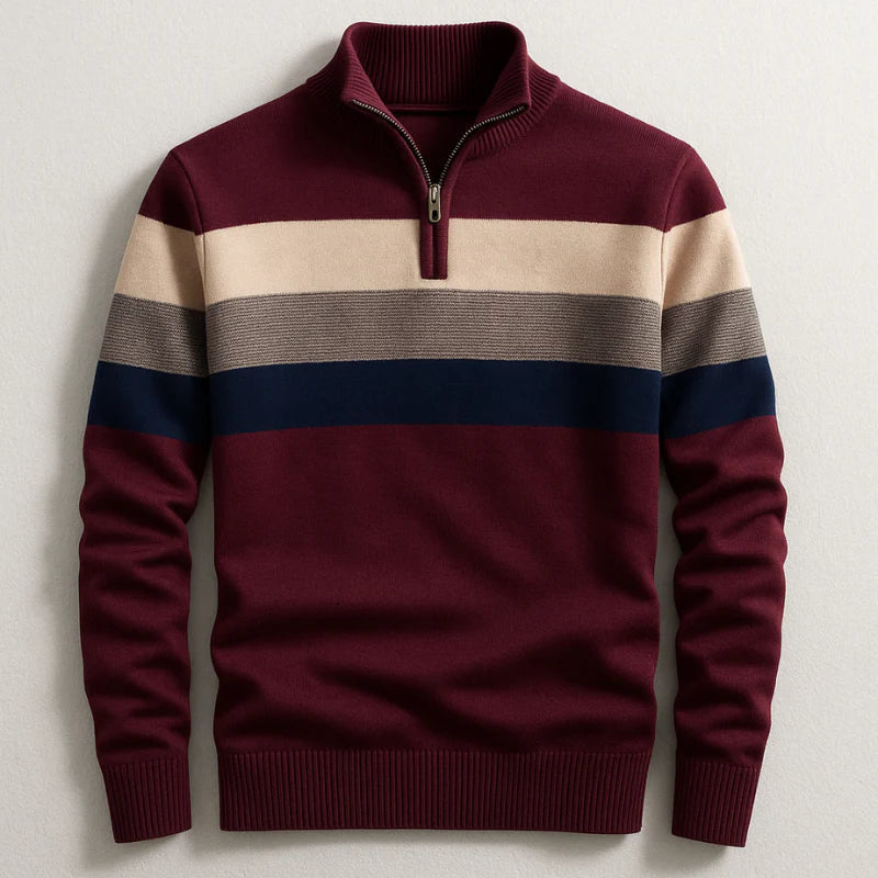 Callum | Striped Quarter-Zip Pullover