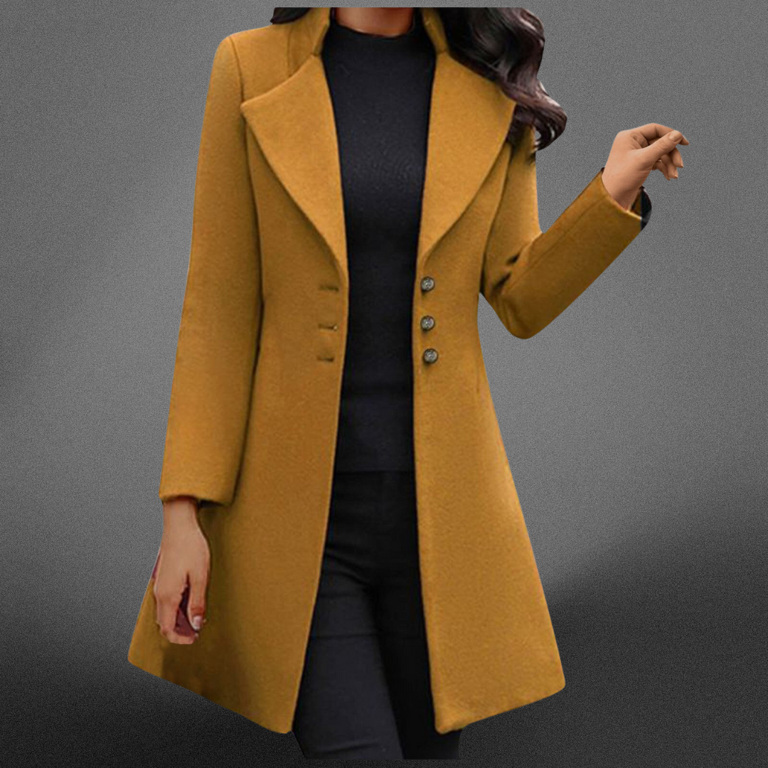 Charlotte™ | Luxurious Italian Wool Long Sleeve Coat