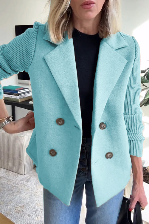 Amelia™ | Chic Blazer with Knitted Sleeves