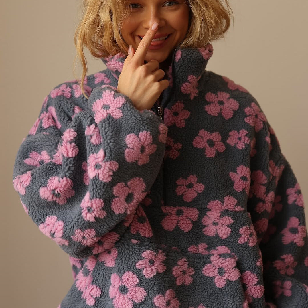Amara™ | Cozy Floral Fleece Jacket