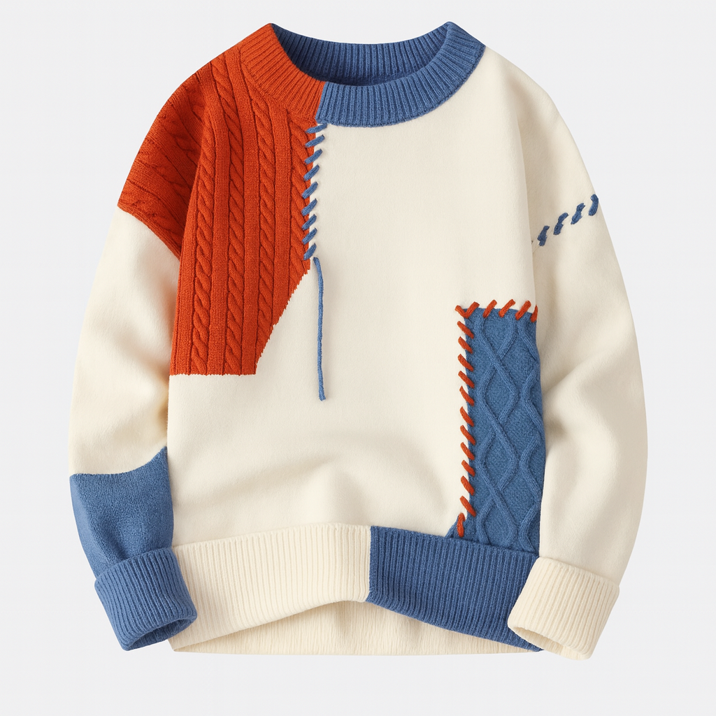 Lucien™ | Modern Patch Knit Sweater