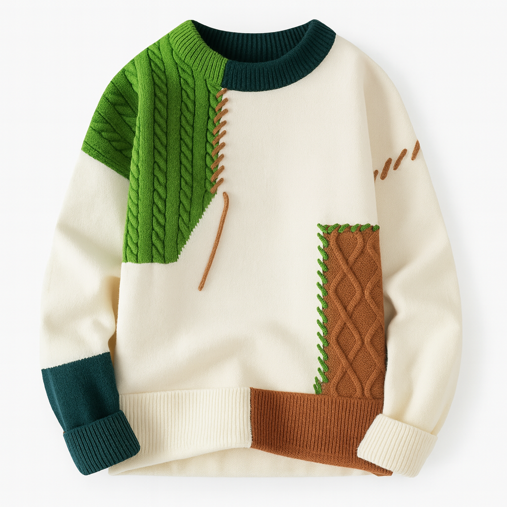 Lucien™ | Modern Patch Knit Sweater