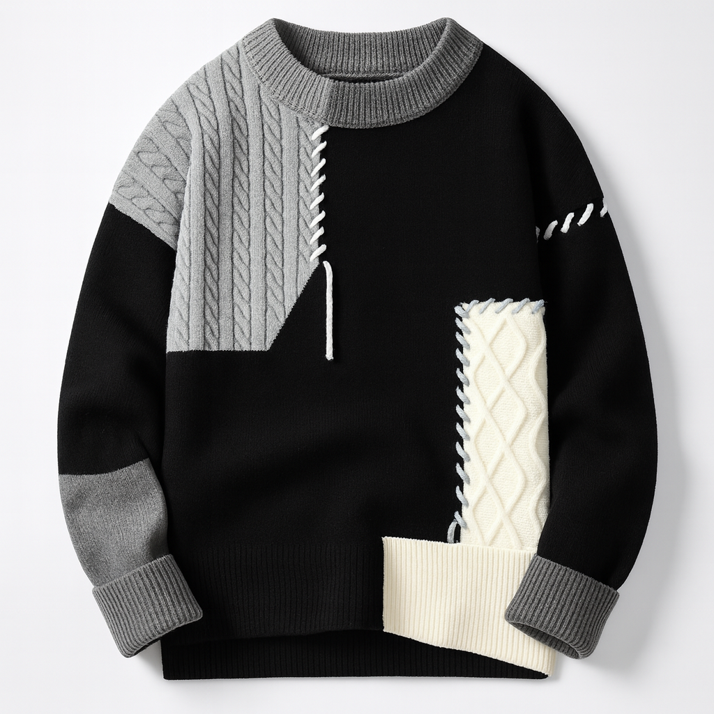 Lucien™ | Modern Patch Knit Sweater