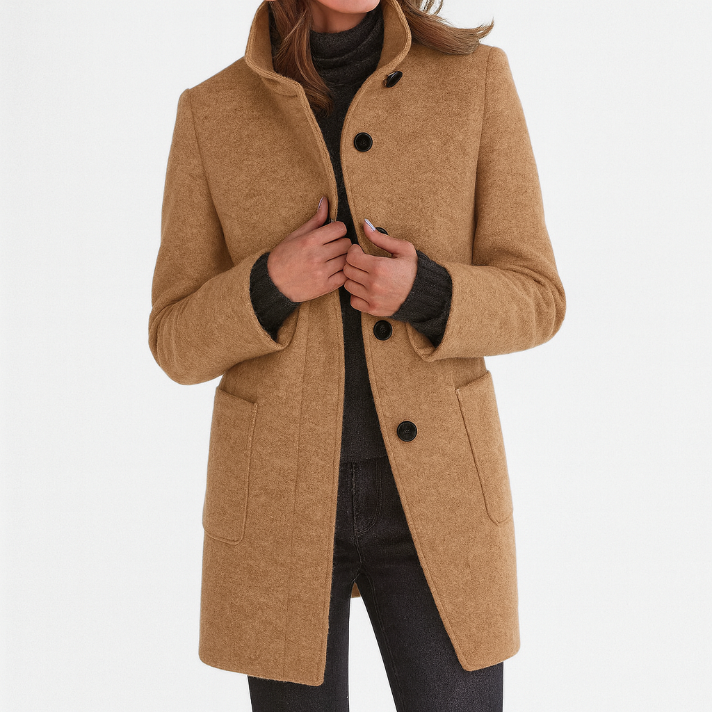 Isaline™ | High-Neck Wool Coat