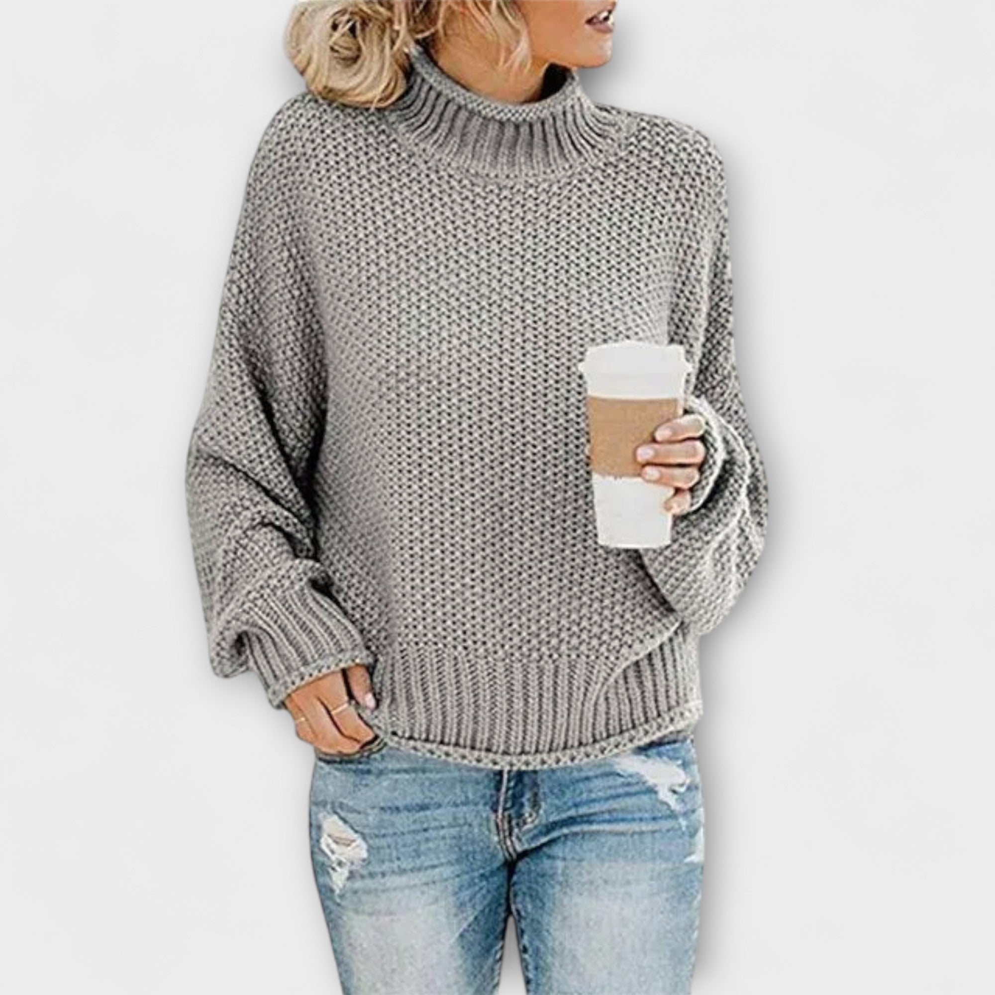 Fleur Rousse | Thick High-Neck Sweater