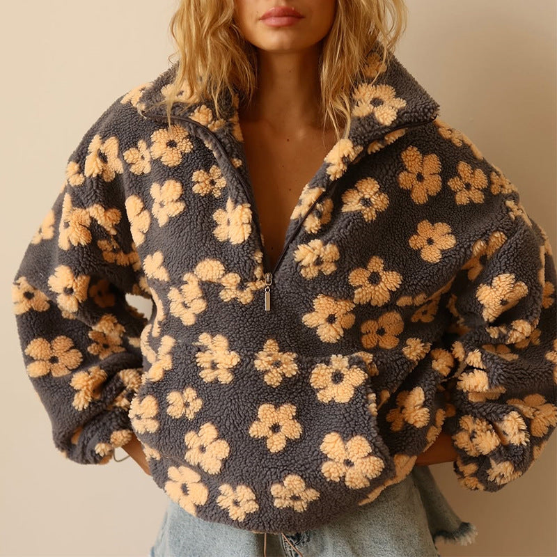 Amara™ | Cozy Floral Fleece Jacket