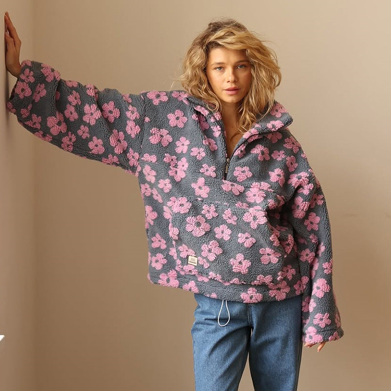 Amara™ | Cozy Floral Fleece Jacket