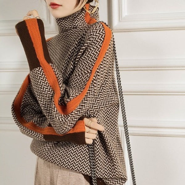 Malou™ Striped High-Neck Sweater