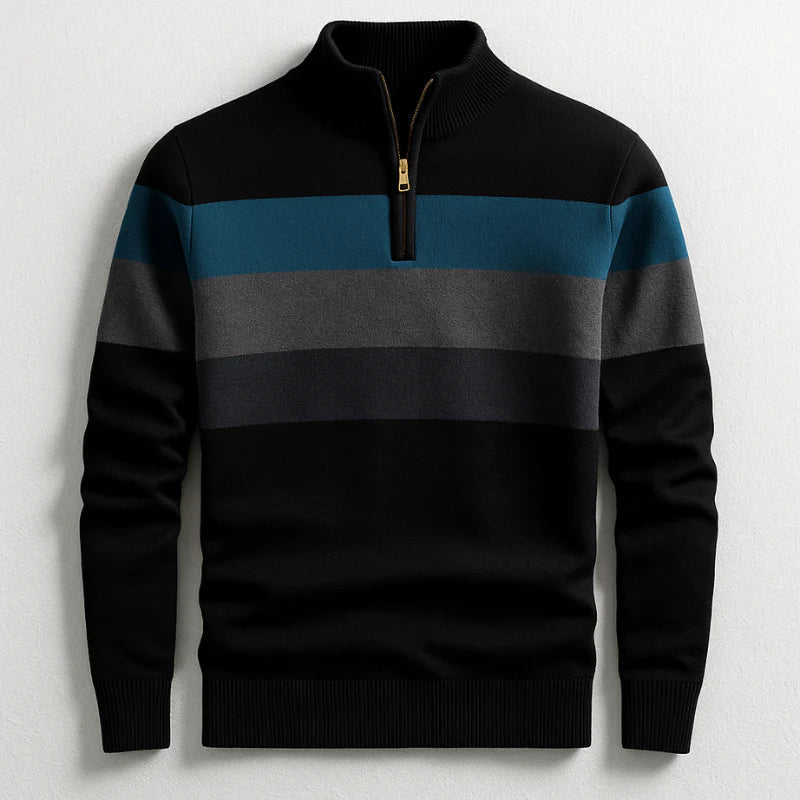Callum | Striped Quarter-Zip Pullover