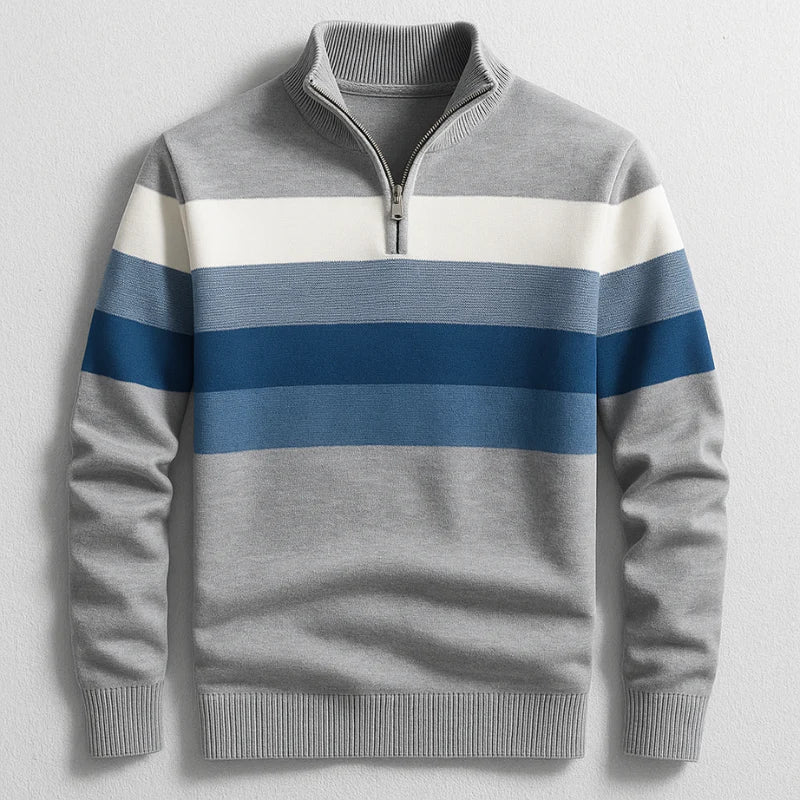 Callum | Striped Quarter-Zip Pullover