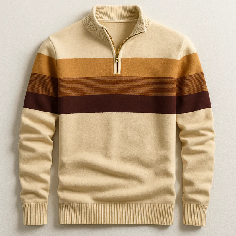 Callum | Striped Quarter-Zip Pullover