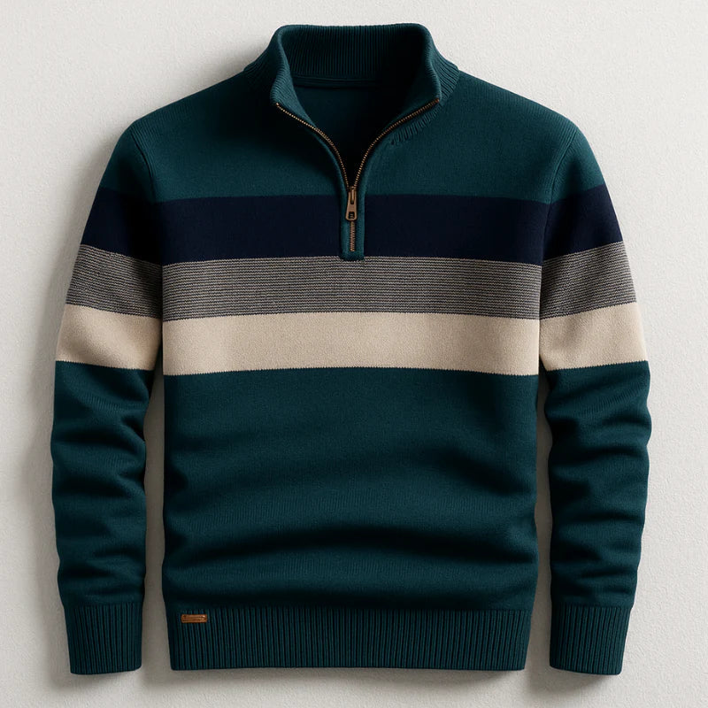 Callum | Striped Quarter-Zip Pullover