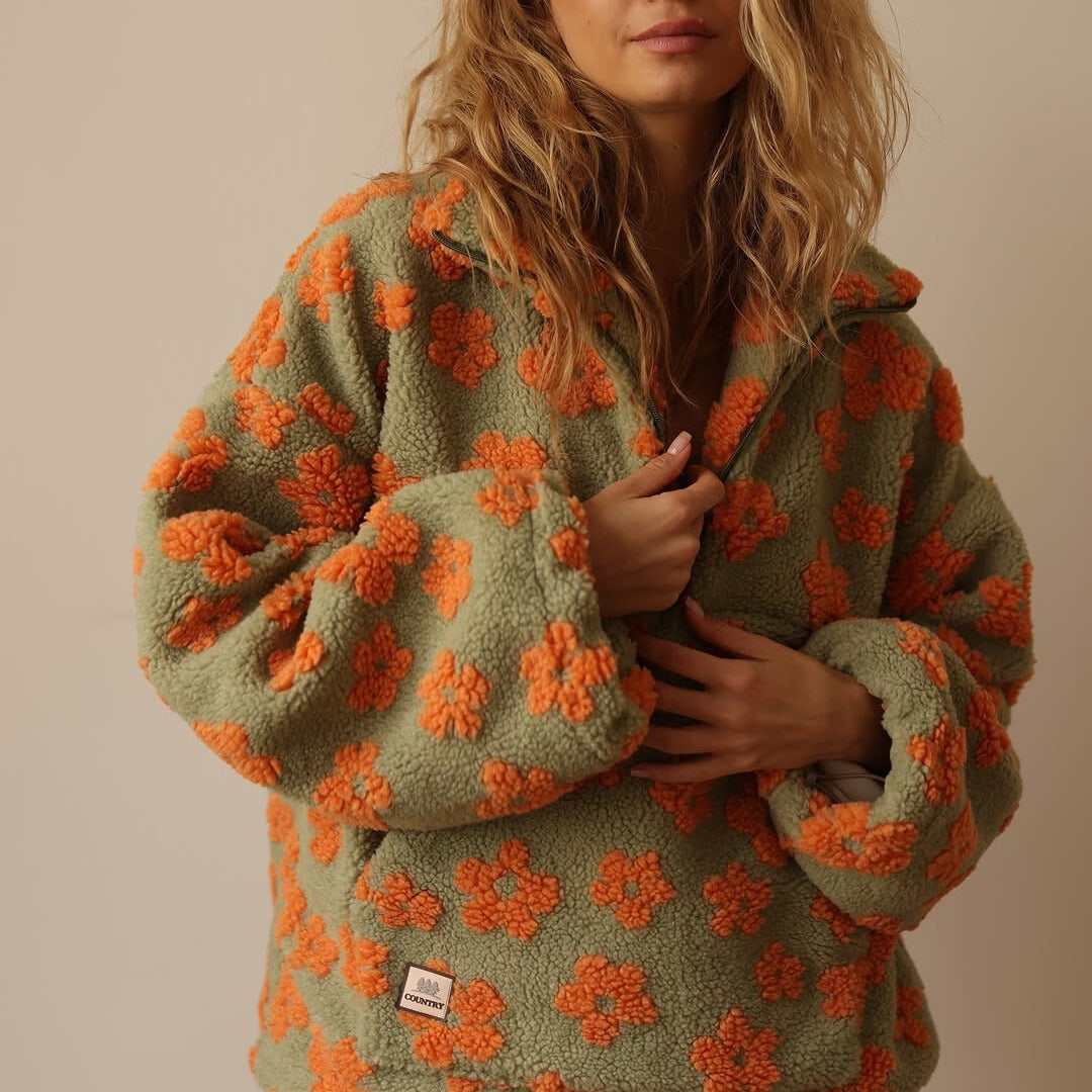 Amara™ | Cozy Floral Fleece Jacket