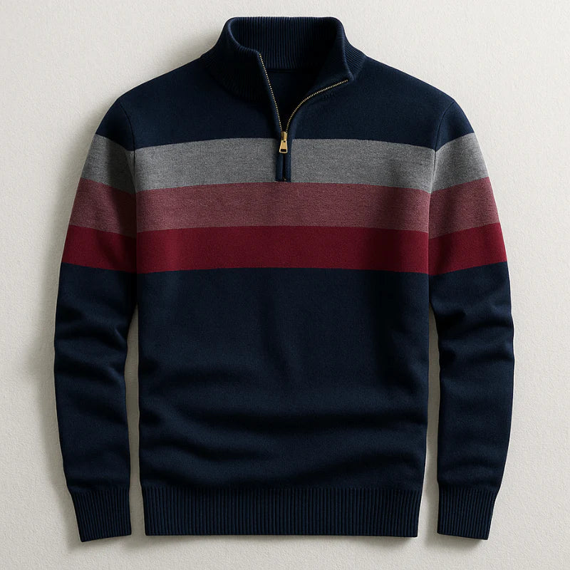 Callum | Striped Quarter-Zip Pullover