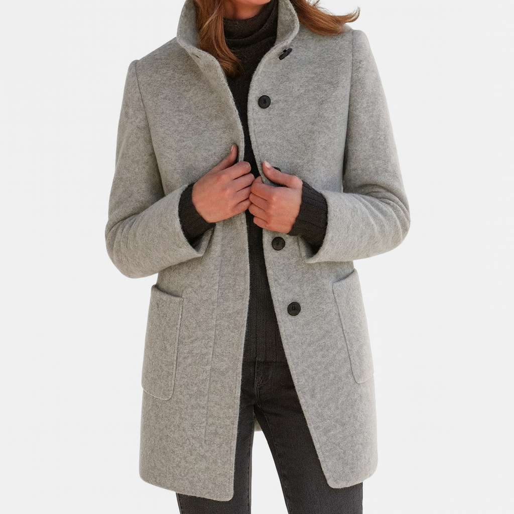 Isaline™ | High-Neck Wool Coat