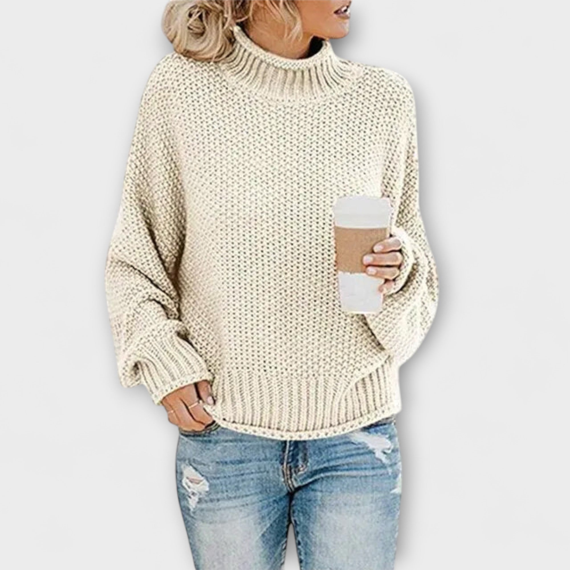 Fleur Rousse | Thick High-Neck Sweater