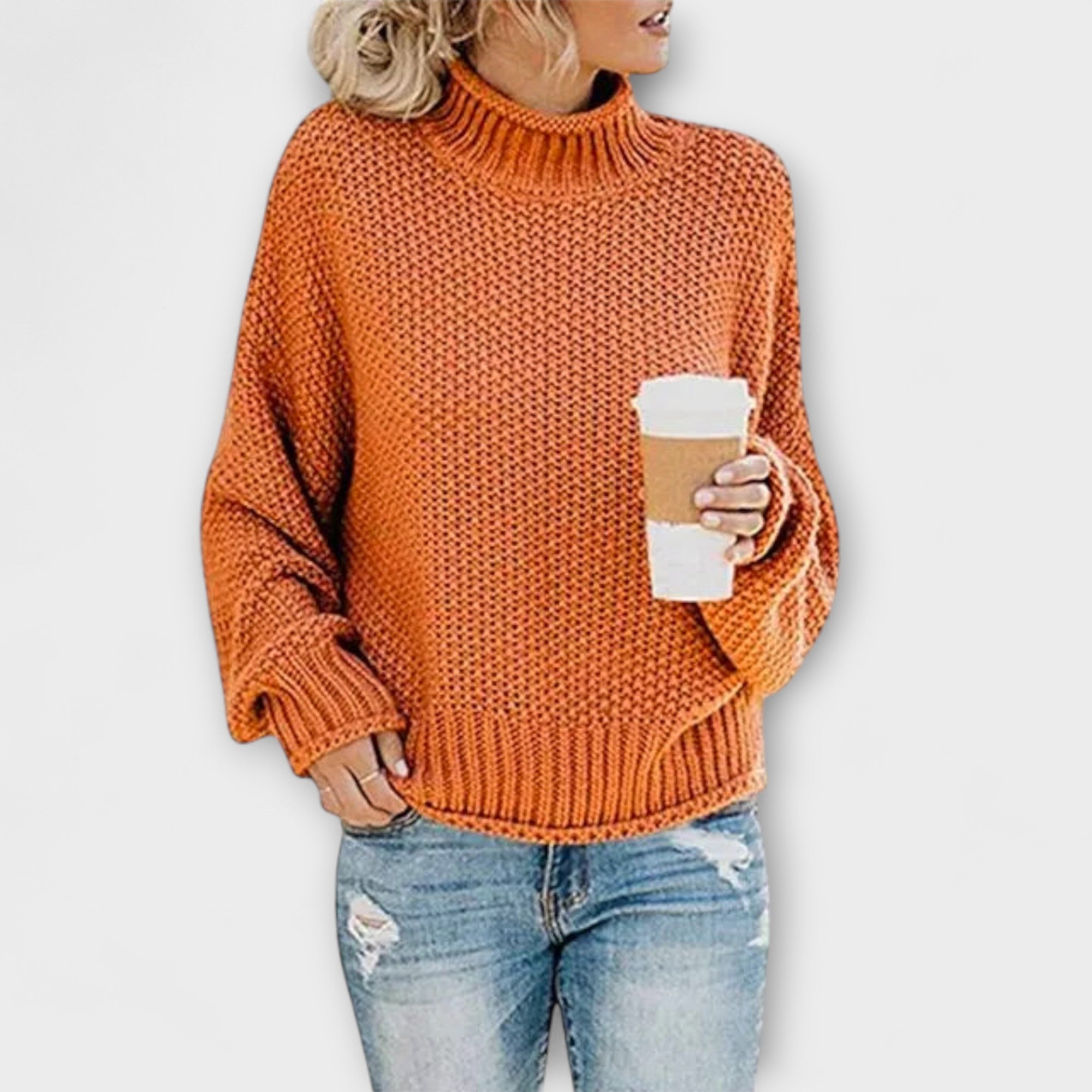Fleur Rousse | Thick High-Neck Sweater