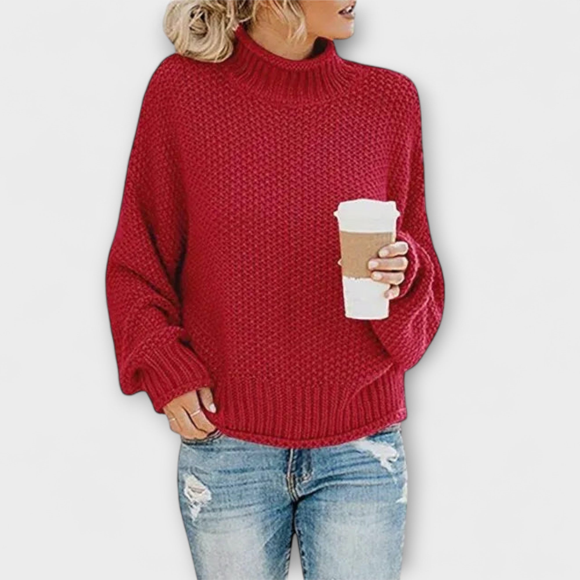 Fleur Rousse | Thick High-Neck Sweater