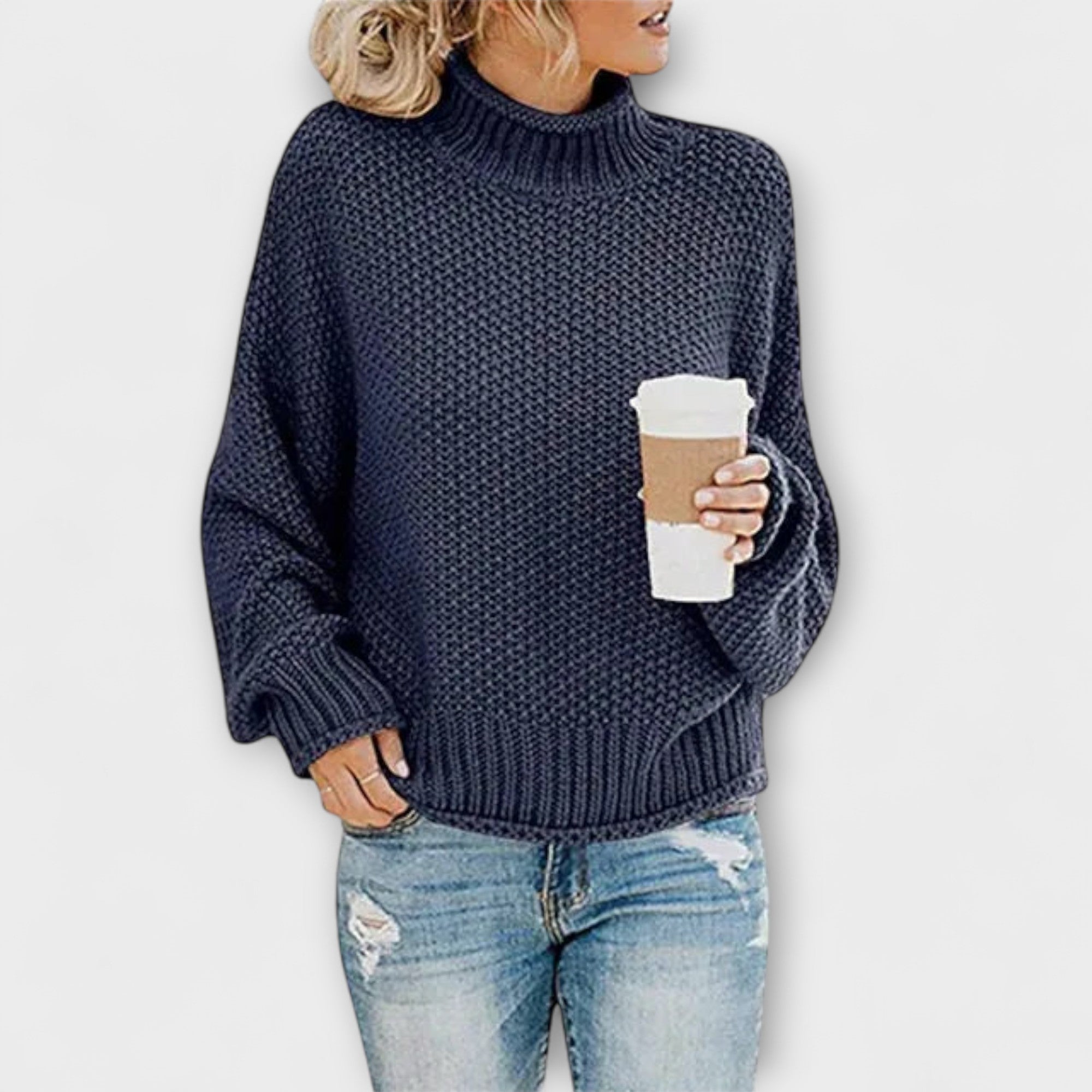 Fleur Rousse | Thick High-Neck Sweater
