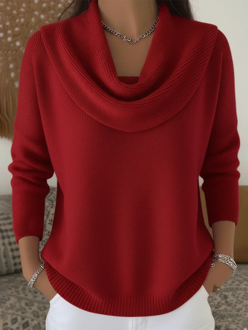Evelaine™ | Elegant Draped Knit Sweater